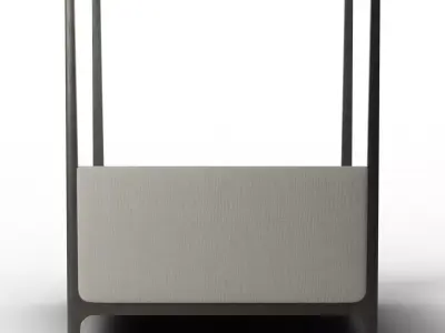 Modern Industrial Melrose Canopy Bed - King Size Low-poly 3D model