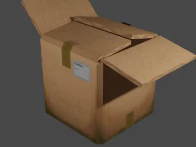 realistic stylized cardboard box Low-poly 3D model
