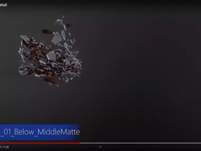 BrickWall 01 Below MiddleMatte Low-poly 3D model