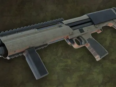 Burst Shotgun Low-poly 3D model