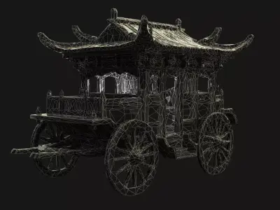Chinese Ancient Carriage Figure  Low-poly 3D model purchase