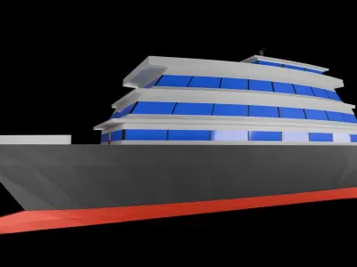 passenger transport low poly ship Low-poly 3D model