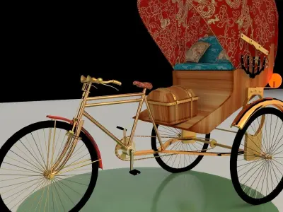 Chinese rickshaw 3D model buy