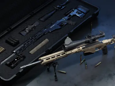 Remington M2010 rifle Low-poly 3D model