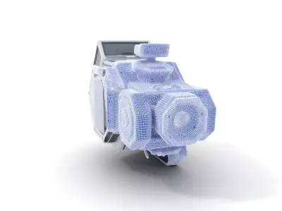 Futuristic Surveillance Camera model pack Low-poly 3D model