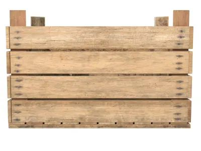 Wooden Fruit Crate 02 Low-poly 3D model