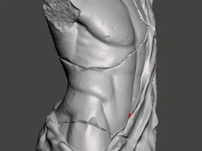 Antique male torso CRACK 3D print model