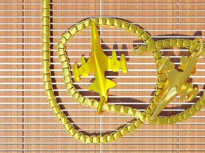 Sukhoi Su-35S Fighter jet gold pendant 3D print models 3D print model