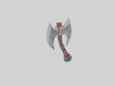 High-Quality 3D Battle Axe  3D model