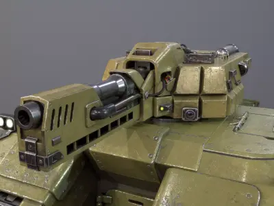 Atompunk Assault Tank -Thunderer Low-poly 3D model