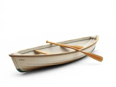 Vintage Rowboat with Oars model pack Low-poly 3D model