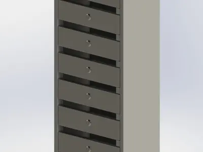 Steel stations and cabinets 3D model