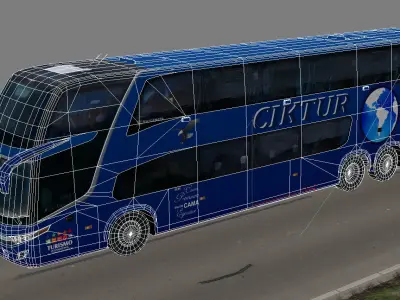 Marcopolo Paradiso 1800DD Ciktur bus Low-poly 3D model