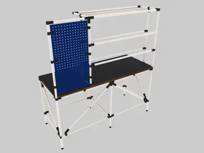 Workbench 3D model with table top 3D model