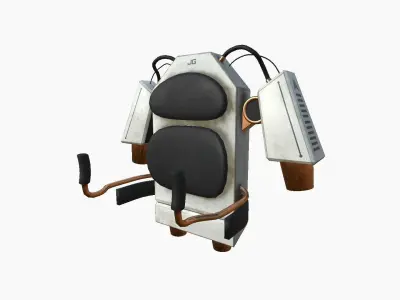 Jetpack G01 White Copper - SciFi Character Design Low-poly 3D model