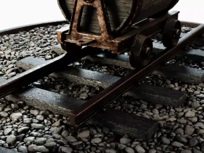 Gold Mining Cart Low-poly 3D model