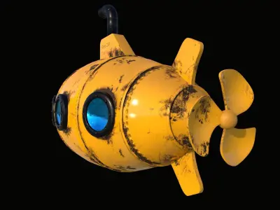 submarine 3D model by amirbv3d - PBR