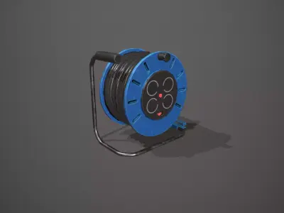 Black and Blue Extension Cable Low-poly 3D model