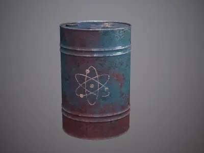 Damaged Barrel Low-poly 3D model