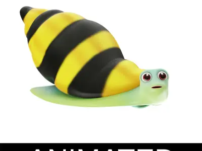 Assassin Snail Animated  Low-poly 3D model