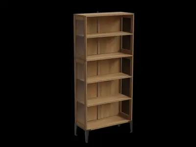 Urban Industrial Metal Mesh Bookshelf Low-poly 3D model purchase