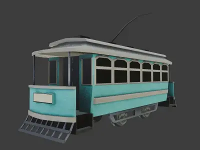 Low poly JG Brill Tramway  Low-poly 3D model