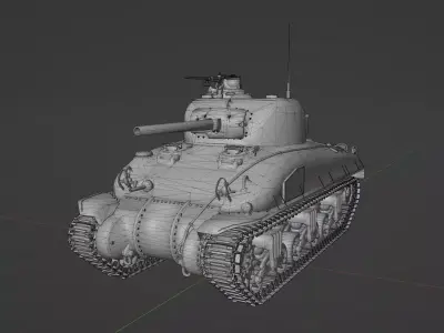 M4 A1 LATE SHERMAN Low-poly 3D model