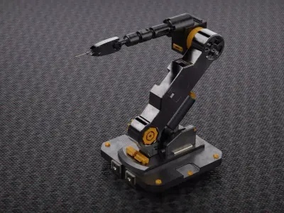 Robotic arm industrial mechanical 3D model