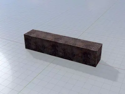 Rusty Cargo-Container 40ft Low-poly 3D model
