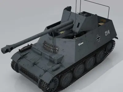 Marder II D Pak36R Sdkfz 132 Early Version 3D model