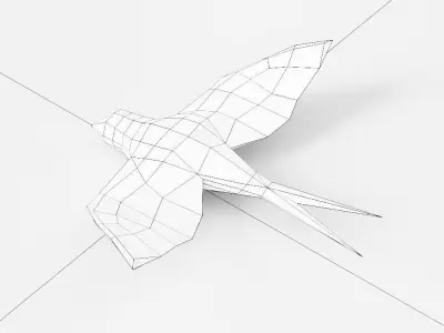 Bird low poly 3d model flying Free low-poly 3D model