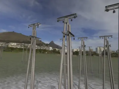 Wooden Electricity Pole without Ladder - Object 044 Low-poly 3D model