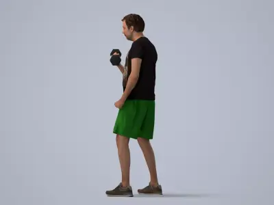 00107Floris009 - Adult Caucasian man exercising in athletic 3D model
