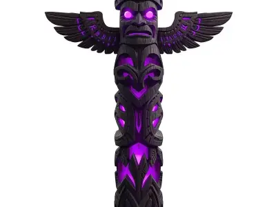 Cursed Totem Pole 3D Model V01 Low-poly 3D model