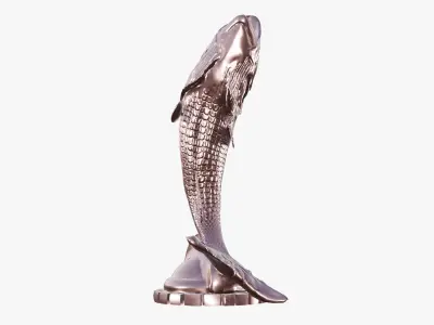 Fish statue Low-poly 3D model
