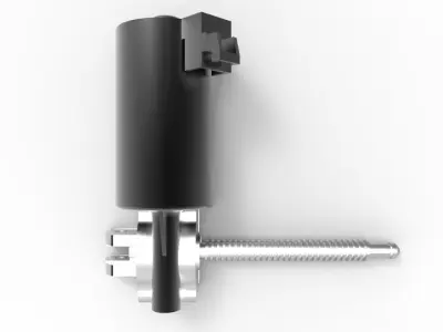 DC motor with right angle worm drive Free 3D model