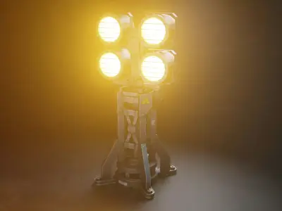 Large Flood or Spot Light Tower Low-poly 3D model