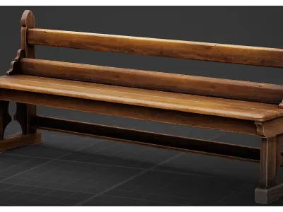 American Rural Church Furniture Asset Pack 3D model