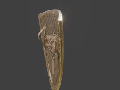 medieval triangular knight shield with pbr textures Low-poly 3D model