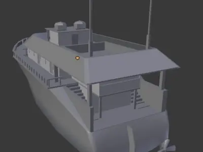 yacht with interiors 3D model