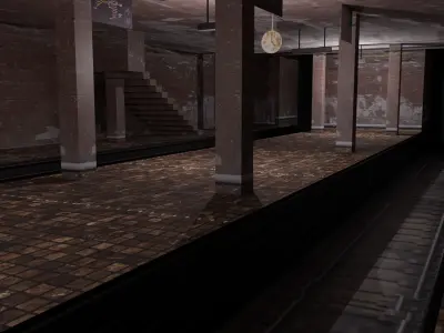 Abandoned Metro Station Low-poly 3D model