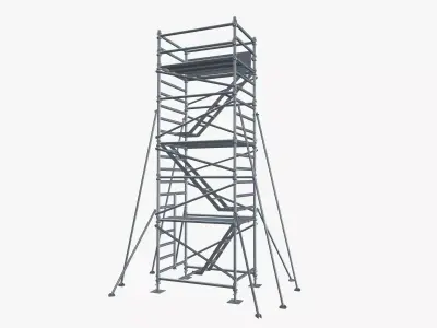Scaffolding stairs Low-poly 3D model
