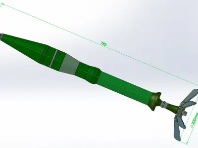 73mm PG 9 High Explosive Anti tank Rocket Projected Grenade 3D model