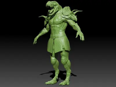 Theropod Rex Man Sculpt Project 3D model
