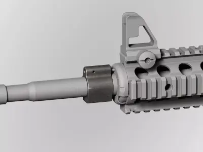 AR15 M4A1 Modular Gas Block MK12 Customizable Low-poly 3D model