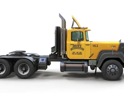SuperLiner daycab truck Low-poly 3D model