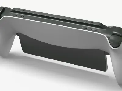  Tablet Gaming Console with Controllers in Hands 