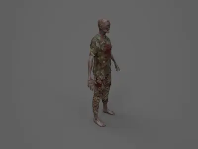 Zombie Man  Low-poly 3D model