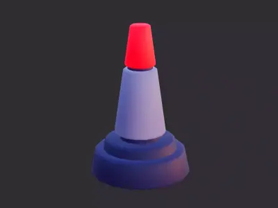 Low Poly Sci-Fi Traffic Cone 3D model