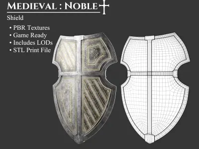 Medieval Collection Noble Sword and Shield 3D Model Pack